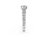 White gold Round Cut Diamond Pavé Band Solitaire with Four-Prong Setting_18