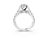 White gold Round Cut Diamond Pavé Band Solitaire with Four-Prong Setting_19