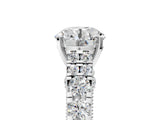 White gold Round Cut Diamond Pavé Band Solitaire with Four-Prong Setting_21