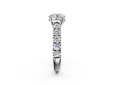 White gold Round Cut Diamond Pavé Band Solitaire with Four-Prong Setting_37