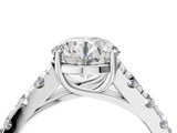 White gold Round Cut Diamond Pavé Band Solitaire with Four-Prong Setting_39