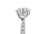 White gold Round Cut Diamond Pavé Band Solitaire with Four-Prong Setting_8