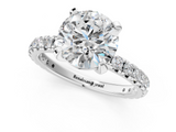 White gold Round Cut Diamond Pavé Band with Four-Prong Setting_105