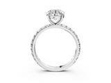 White gold Round Cut Diamond Pavé Band with Four-Prong Setting_105