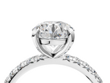 White gold Round Cut Diamond Pavé Band with Four-Prong Setting_108