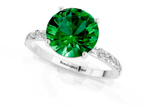 White gold Round Cut Diamond Pavé Band with Six-Prong Setting_1