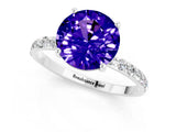 White gold Round Cut Diamond Pavé Band with Six-Prong Setting_1