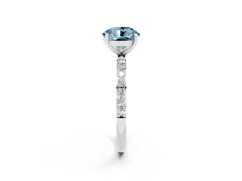 White gold Round Cut Diamond Pavé Band with Six-Prong Setting_2