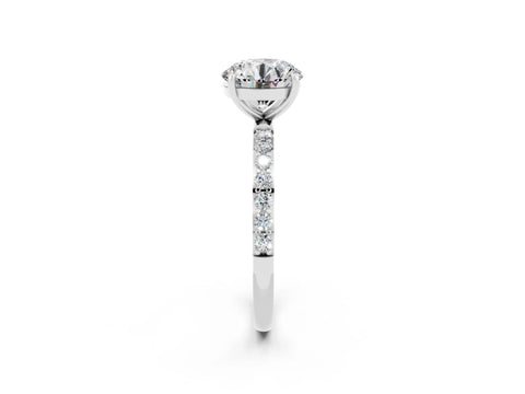 White gold Round Cut Diamond Pavé Band with Six-Prong Setting_2