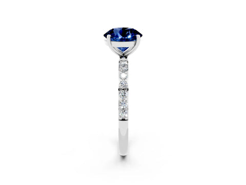 White gold Round Cut Diamond Pavé Band with Six-Prong Setting_2