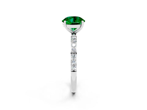 White gold Round Cut Diamond Pavé Band with Six-Prong Setting_2