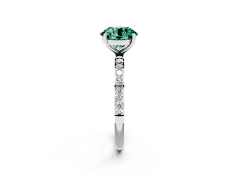 White gold Round Cut Diamond Pavé Band with Six-Prong Setting_2