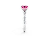 White gold Round Cut Diamond Pavé Band with Six-Prong Setting_2