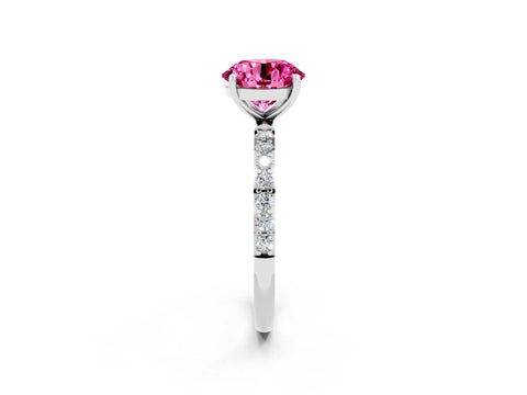 White gold Round Cut Diamond Pavé Band with Six-Prong Setting_2