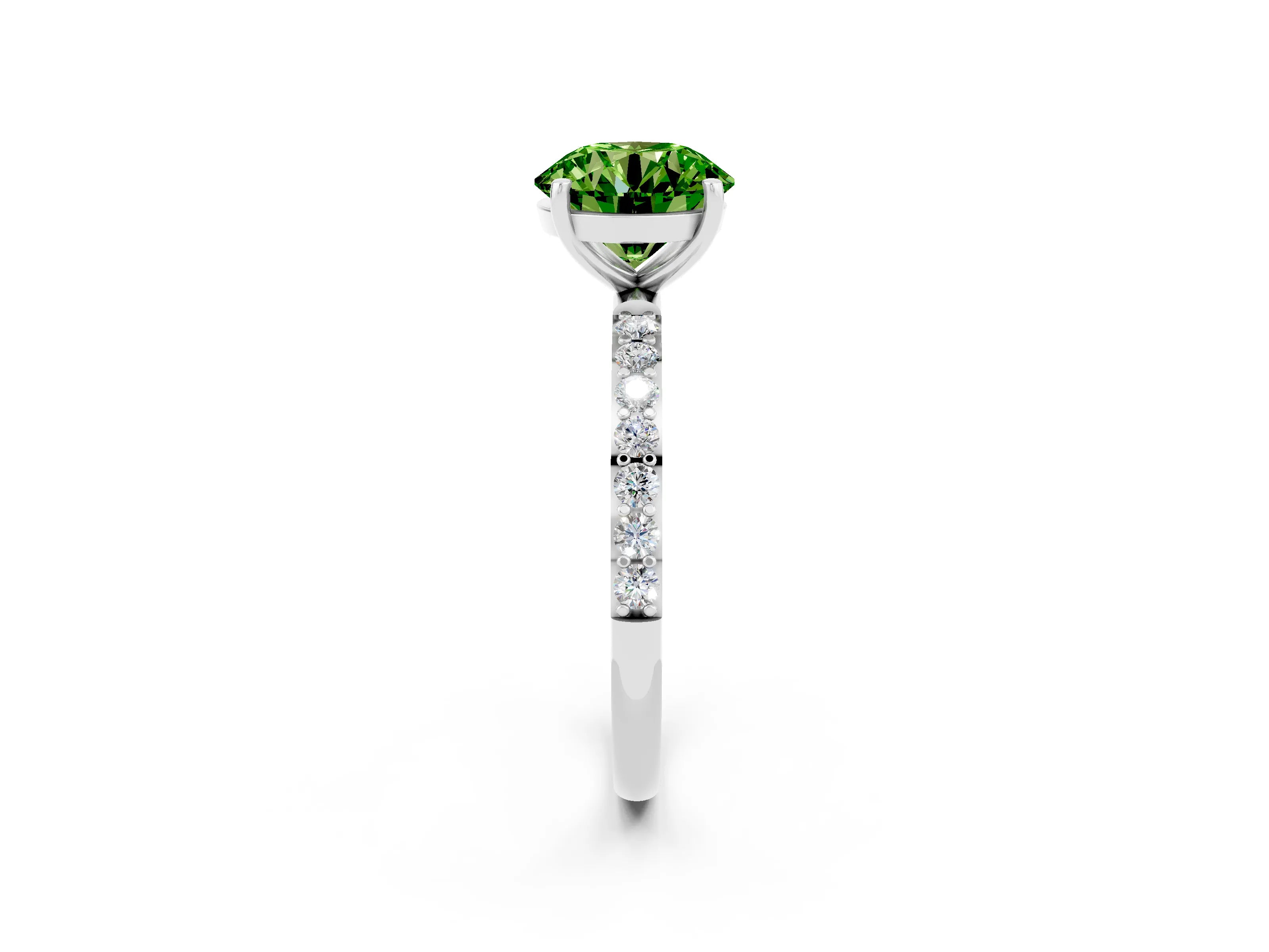 White gold Round Cut Diamond Pavé Band with Six-Prong Setting_2