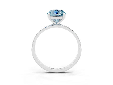 White gold Round Cut Diamond Pavé Band with Six-Prong Setting_3