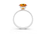 White gold Round Cut Diamond Pavé Band with Six-Prong Setting_3
