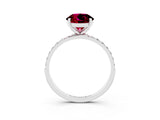White gold Round Cut Diamond Pavé Band with Six-Prong Setting_3