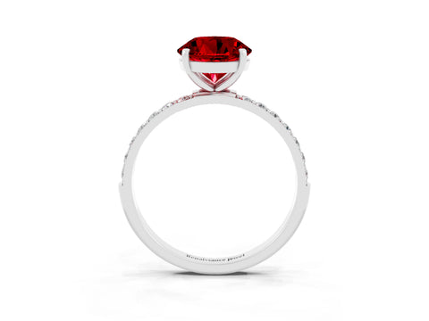 White gold Round Cut Diamond Pavé Band with Six-Prong Setting_3