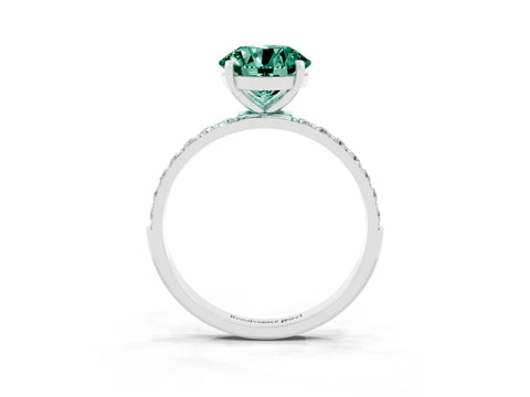 White gold Round Cut Diamond Pavé Band with Six-Prong Setting_3