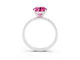 White gold Round Cut Diamond Pavé Band with Six-Prong Setting_3