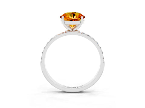 White gold Round Cut Diamond Pavé Band with Six-Prong Setting_3