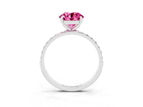 White gold Round Cut Diamond Pavé Band with Six-Prong Setting_3