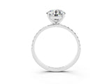 White gold Round Cut Diamond Pavé Band with Six-Prong Setting_3