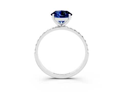 White gold Round Cut Diamond Pavé Band with Six-Prong Setting_3