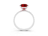 White gold Round Cut Diamond Pavé Band with Six-Prong Setting_3