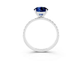 White gold Round Cut Diamond Pavé Band with Six-Prong Setting_3