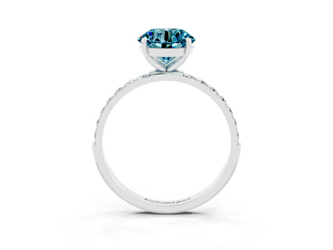 White gold Round Cut Diamond Pavé Band with Six-Prong Setting_3