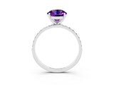 White gold Round Cut Diamond Pavé Band with Six-Prong Setting_3
