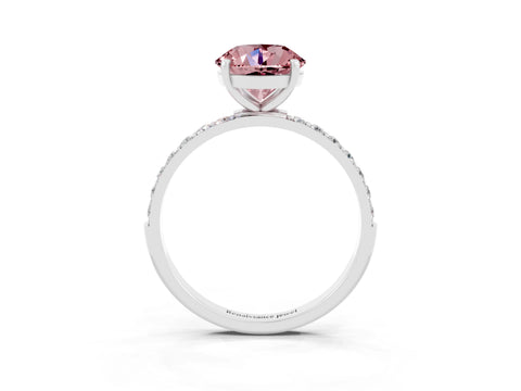 White gold Round Cut Diamond Pavé Band with Six-Prong Setting_3