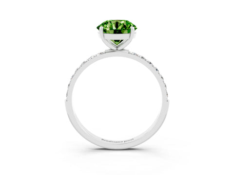 White gold Round Cut Diamond Pavé Band with Six-Prong Setting_3