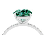 White gold Round Cut Diamond Pavé Band with Six-Prong Setting_4