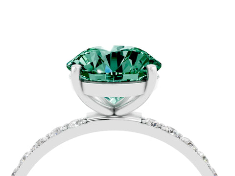 White gold Round Cut Diamond Pavé Band with Six-Prong Setting_4