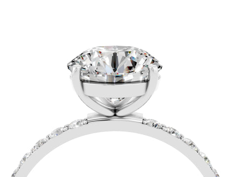 White gold Round Cut Diamond Pavé Band with Six-Prong Setting_4