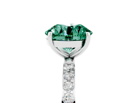 White gold Round Cut Diamond Pavé Band with Six-Prong Setting_5