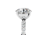 White gold Round Cut Diamond Pavé Band with Six-Prong Setting_5