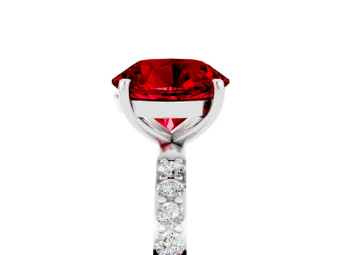 White gold Round Cut Diamond Pavé Band with Six-Prong Setting_5