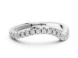 White gold Round Cut Diamond Pavé Curved Band with Shared Prong Setting_12