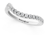 White gold Round Cut Diamond Pavé Curved Band with Shared Prong Setting_13