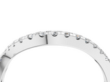 White gold Round Cut Diamond Pavé Curved Band with Shared Prong Setting_16