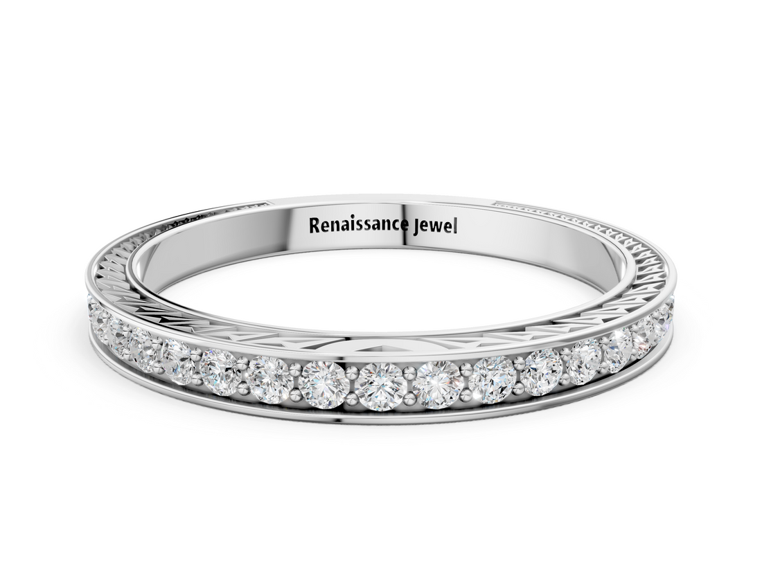 White gold Round Cut Diamond Pavé Eternity Band with Channel Setting_12