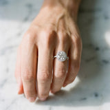 White gold Round Cut Diamond Pavé Halo Ring with Four-Prong Setting_73