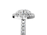 White gold Round Cut Diamond Pavé Halo Ring with Four-Prong Setting_76