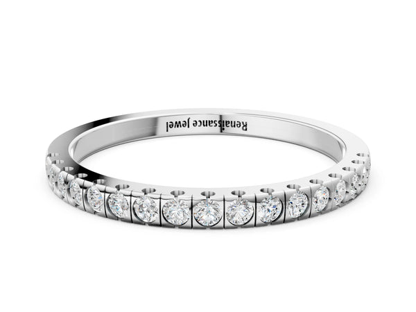 White gold Round Cut Diamond Pavé Set Eternity Band