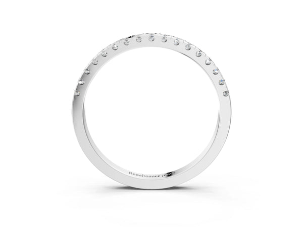Platinum Round Cut Diamond Pavé Set Eternity Band