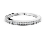 White gold Round Cut Diamond Pavé Set Milgrain Edge Eternity Band_23